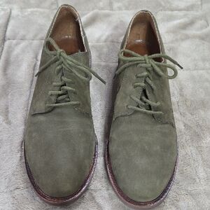 Gap Men's? Suede‎ Leather Casual Dress Shoes Olive Green Laces Sz 9 EUC READ